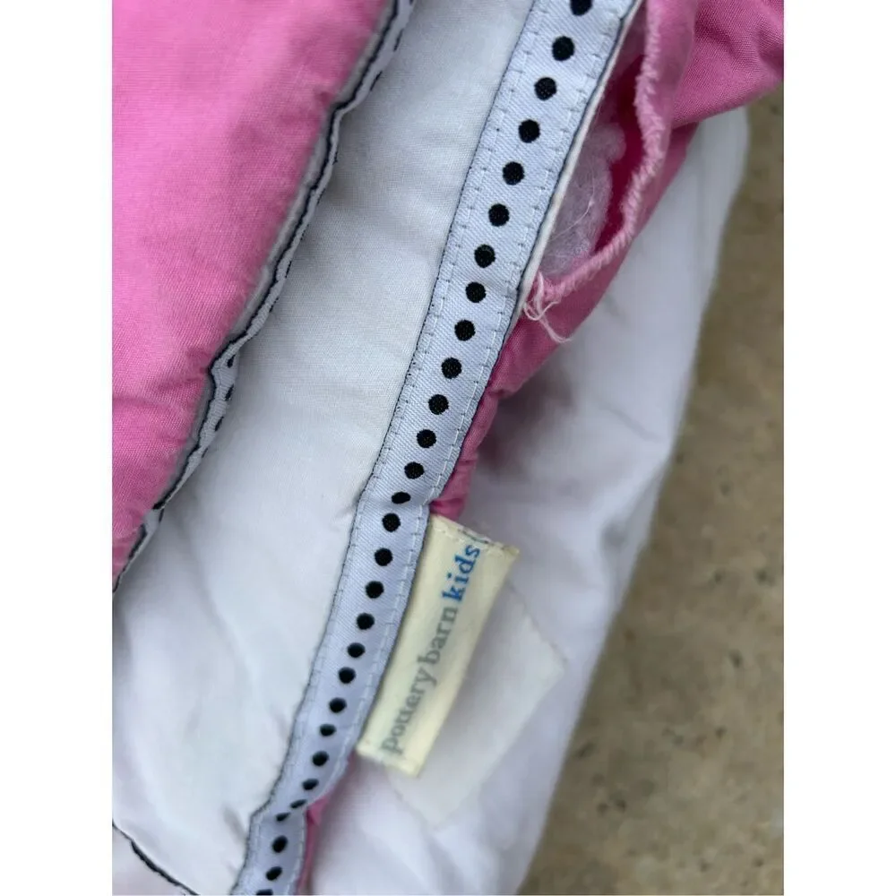 Pottery barn kids pink white  lambs crib comforter (small tear)replacement 34